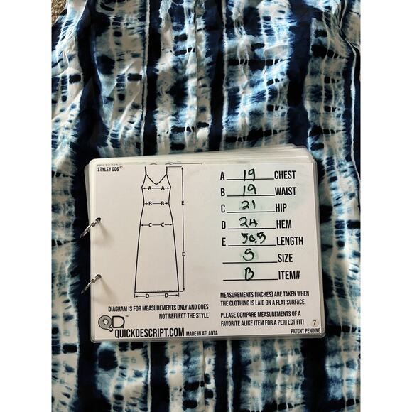 Entro Chambray Tie Dye Sleeveless Maxi Dress Blue Sz Small Relaxed - Picture 7 of 9